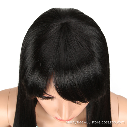 22 inches Beautiful long straight hair ombre color wig for women machine made wig  wigs synthetic hair